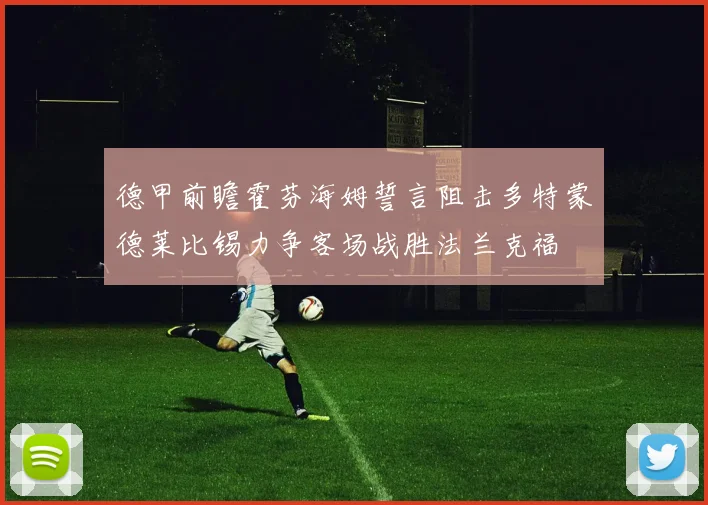 德甲前瞻霍芬海姆誓言阻击多特蒙德莱比锡力争客场战胜法兰克福